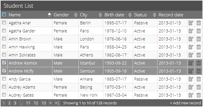 jTable metro style light gray theme